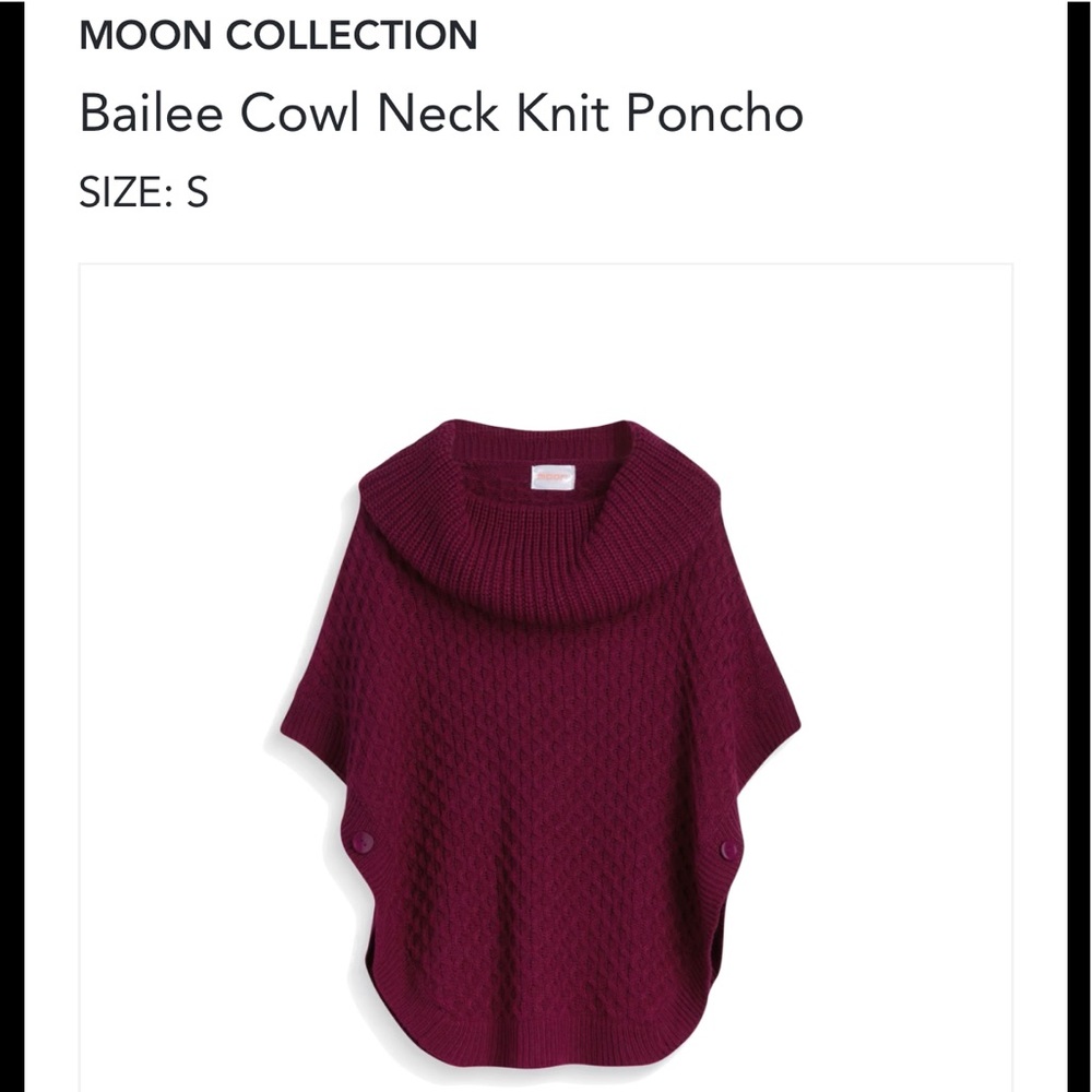 Moon Collection Bailee Cowl Neck Knit Poncho